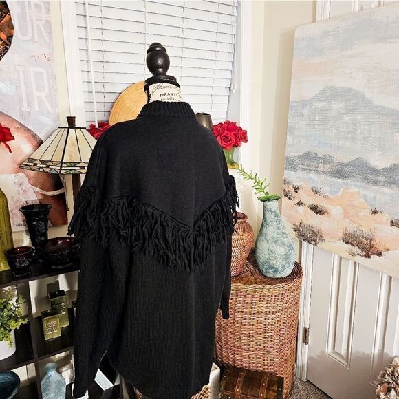 Vintage Ferretti Studio Stylish Fringe Detail Long Sleeve Sweater - Picture 13 of 14